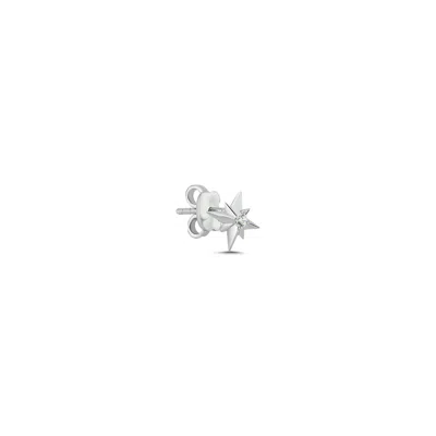Mishka Men's Superstar Silver Mono Stud Earring