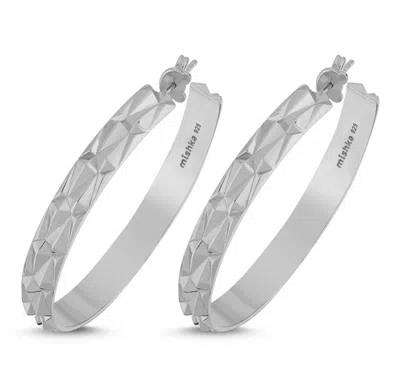 Mishka Women's Allure Silver Hoops Earrings