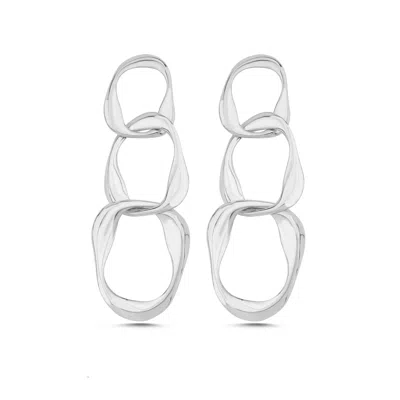 Mishka Women's Aura Silver Chain Earrings