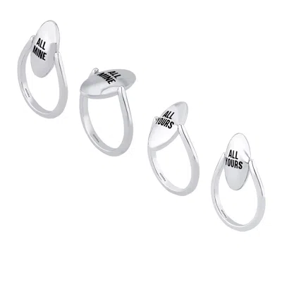 Mishka Women's Black / Silver Play Swivel Silver Ring