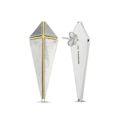Mishka Women's Blaze Silver And Gold Earrings