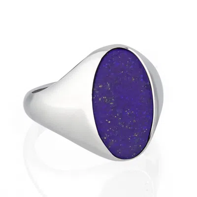 Mishka Women's Blue / Silver Infinity Silver Signet Ring With Lapis Lazuli