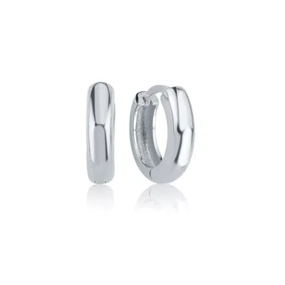 Mishka Women's Circle Silver Huggie Hoop Earrings