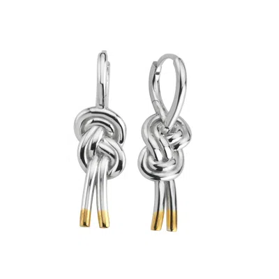 Mishka Women's Gold / Silver Knot Silver Earrings