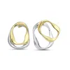 Mishka Women's Gold / Silver Wave Double Hoop Earrings Silver And Gold In Multi