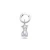 Mishka Women's My Girl Silver Pendant Mono Earring With Silver Hoop In Silver