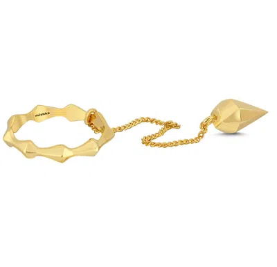 Mishka Women's Tricky Ring With Chain Gold