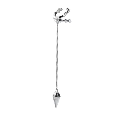 Mishka Women's Tricky Silver Ear Cuff With A Pendant