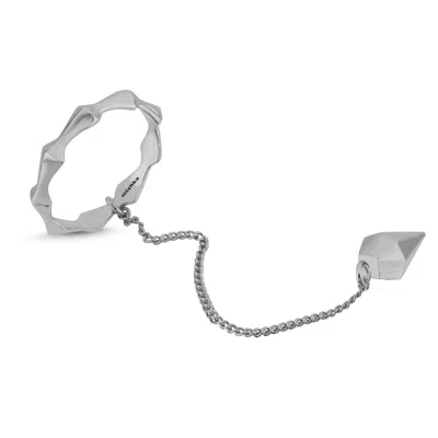 Mishka Women's Tricky Silver Ring With A Pendant