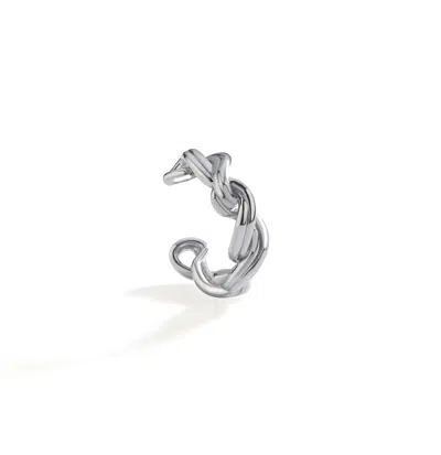 Mishka Women's Twist Silver Intertwined Thorn Earcuff