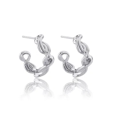 Mishka Women's Twist Silver Intertwined Thorn Earrings