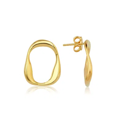 Mishka Women's Wave Mini Uneven Shaped Gold Vermeil Earrings