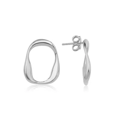 Mishka Women's Wave Mini Uneven Shaped Silver Earrings