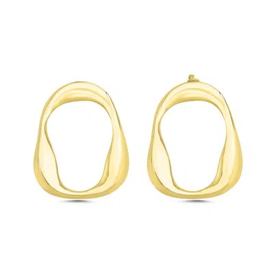 Mishka Women's Wave Uneven Shaped Gold Vermeil Earrings