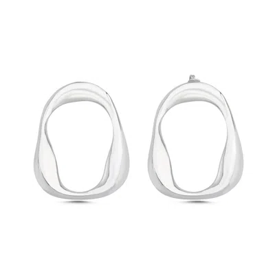 Mishka Women's Wave Uneven Shaped Silver Earrings