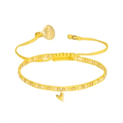 Mishky Colourful Heart Bracelet In Gold