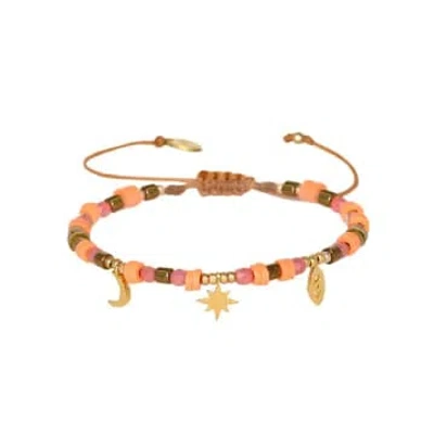 Mishky Jewellery Charmy Adjustable Bracelet In Orange