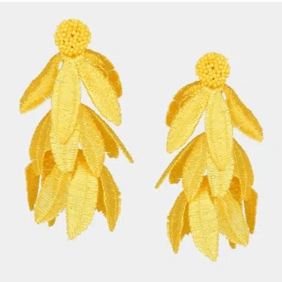 Mishky Summer Leaves Earrings In Yellow