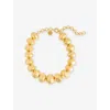 Misho Womens Mini Ovo 24ct Yellow Gold Plated Bronze Choker In Gold