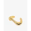 Misho Womens Wave 24ct Yellow Gold Plated Bronze Cuff Bangle In Gold
