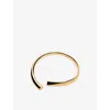 Misho Womens Obsidian 24ct Yellow Gold Bronze Skinny Cuff Bangle In Gold