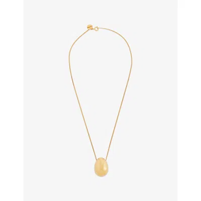 Misho Womens Ovo 24ct Yellow Gold-plated Bronze Pendant Necklace In Gray