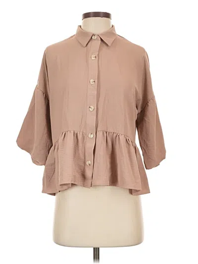 Pre-owned Misia 3/4 Sleeve Blouse In Tan