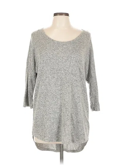 Pre-owned Misia 3/4 Sleeve Top Gray Scoop Neck Tops