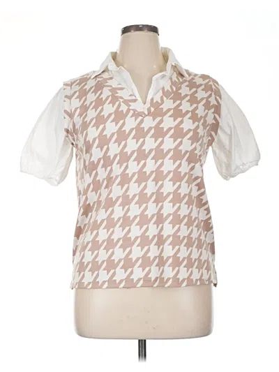 Pre-owned Misia Short Sleeve Blouse In White