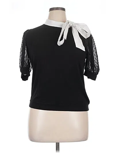 Pre-owned Misia Short Sleeve Top Black Cold Shoulder Neckline Tops