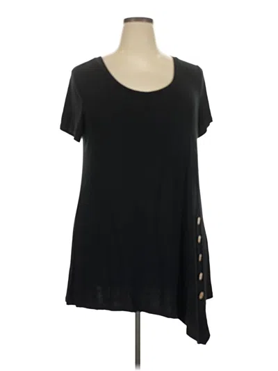 Pre-owned Misia Short Sleeve Top Black Scoop Neck Tops