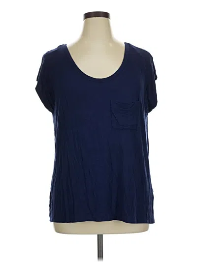 Pre-owned Misia Short Sleeve Top Blue Scoop Neck Tops
