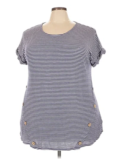 Pre-owned Misia Short Sleeve Top Gray Scoop Neck Tops