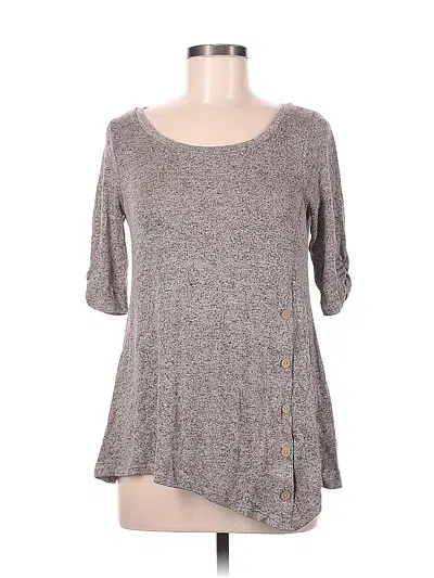 Pre-owned Misia Short Sleeve Top Gray Square Neckline Tops