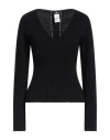 Mis.n Mis. N Woman Sweater Black Size 8 Merino Wool, Cashmere