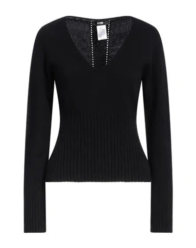Mis.n Mis. N Woman Sweater Black Size 4 Merino Wool, Cashmere