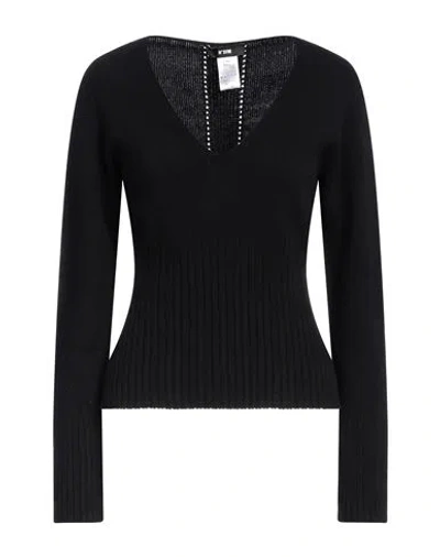 Mis.n Mis. N Woman Sweater Black Size 8 Merino Wool, Cashmere