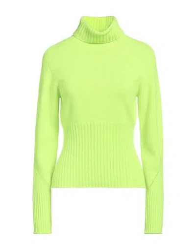 Mis.n Mis. N Woman Turtleneck Acid Green Size 6 Merino Wool, Cashmere