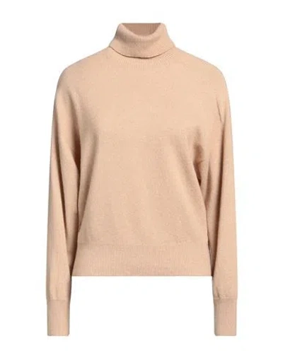 Mis.n Mis. N Woman Turtleneck Beige Size 8 Cashmere In Gray