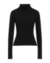 Mis.n Mis. N Woman Turtleneck Black Size 6 Merino Wool, Cashmere