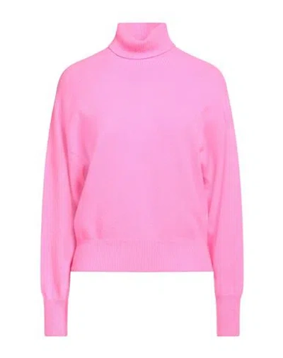 Mis.n Mis. N Woman Turtleneck Fuchsia Size 6 Cashmere In Pink