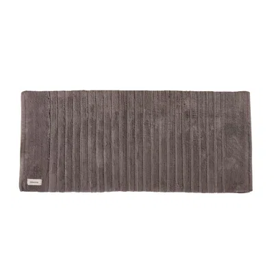 Misona Organic Cotton Bath Runner Mat - Dark Grey In Gray