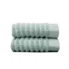 Misona Organic Cotton Hand Towel Set - Duck Egg Blue In Blue