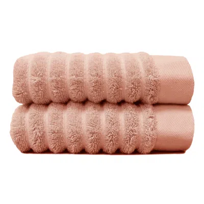 Misona Pink / Purple Organic Cotton Bath Sheet Set - Blush Pink In Pink/purple