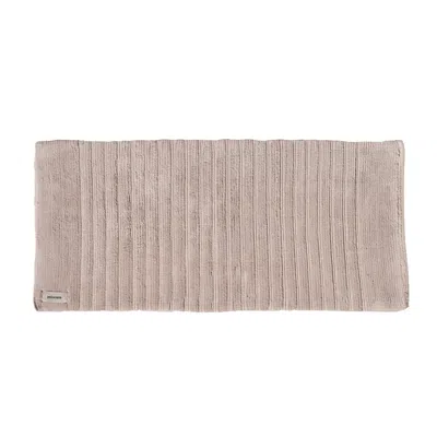 Misona Silver Organic Cotton Bath Runner Mat - Light Grey In Gray