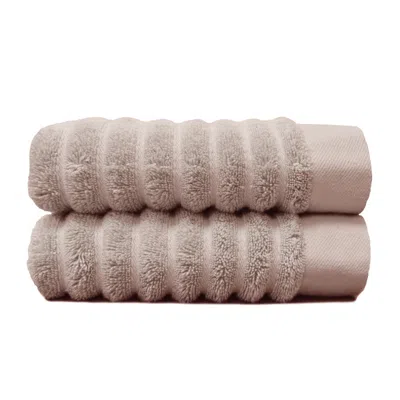 Misona Silver Organic Cotton Bath Towel Set - Light Grey In Pink
