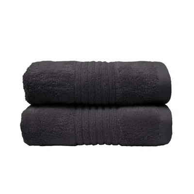 Misona Ultra Soft Bamboo Bath Towel Set - Steel Grey In Black