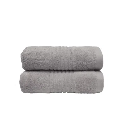 Misona Ultra Soft Bamboo Hand Towel Set - Silver In Gray