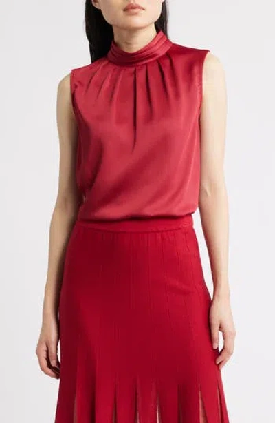 Misook Crêpe De Chine Mock Neck Sleeveless Top
