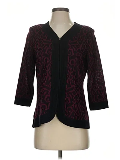 Pre-owned Misook 3/4 Sleeve Blouse In Burgundy